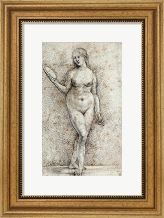 Framed Nude Woman with a Mirror Print