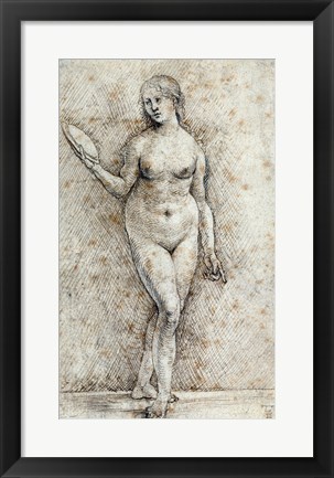 Framed Nude Woman with a Mirror Print