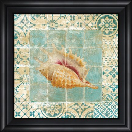 Framed Shell Tiles II Blue Print