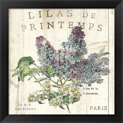 Framed Lilas de Printemps Print