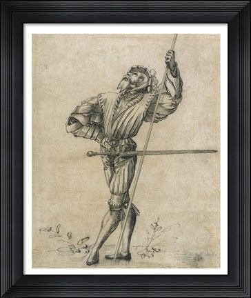 Framed Standing Landsknecht Print