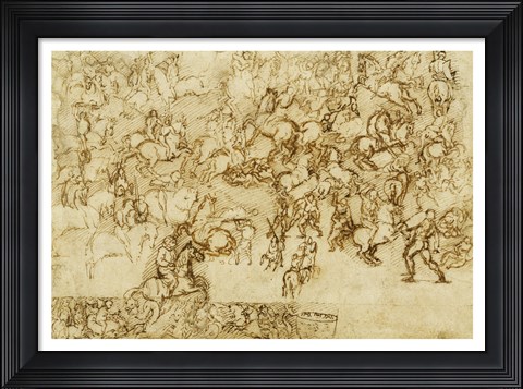 Framed Battle Scene Print