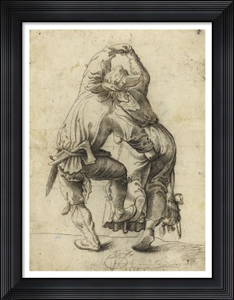 Framed Dancing Peasant Couple Print