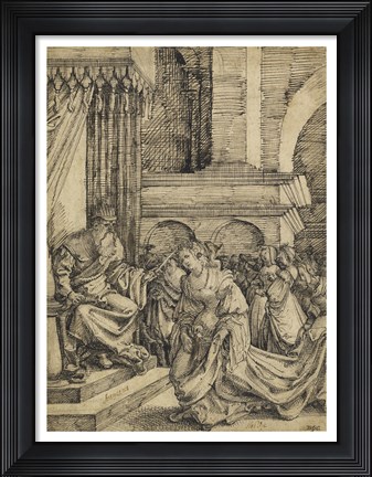 Framed Esther before Ahasuerus - drawing Print