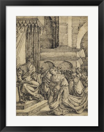 Framed Esther before Ahasuerus - drawing Print