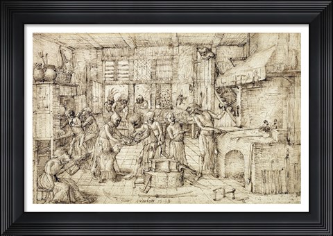 Framed Scene in a Forge Print