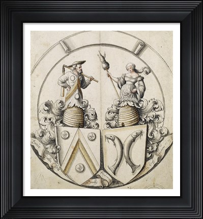 Framed Stained-Glass Design for a Married Couple Print