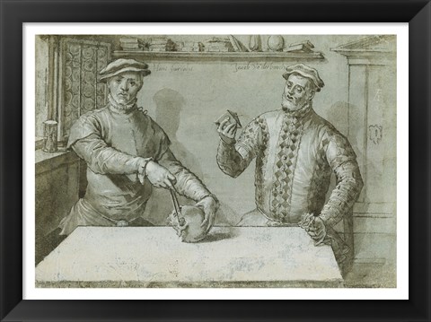 Framed Double Portrait of Hans Furraht and Jacob von der Burch Print