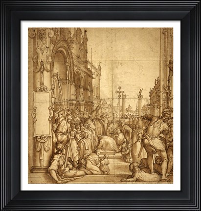 Framed Submission of the Emperor Frederick Barbarossa to Pope Alexander III Print