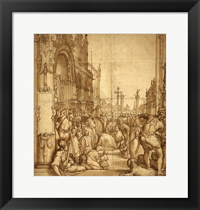 Framed Submission of the Emperor Frederick Barbarossa to Pope Alexander III Print