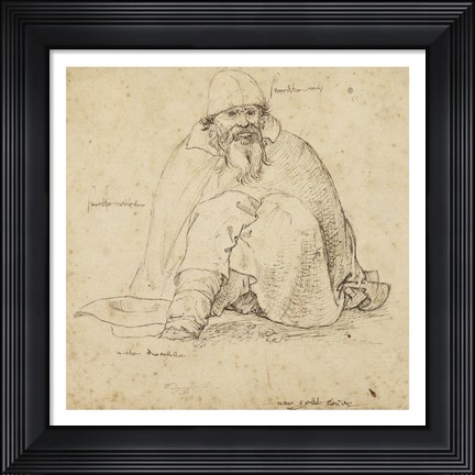 Framed Seated Man Print