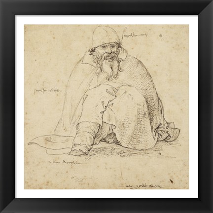 Framed Seated Man Print