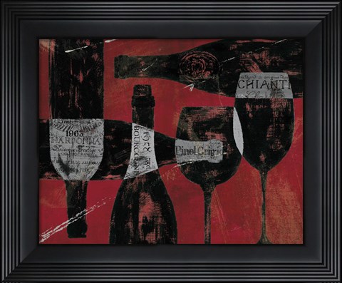 Framed Wine Selection III Red Print