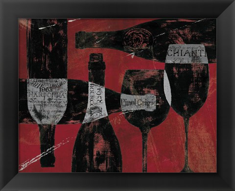 Framed Wine Selection III Red Print