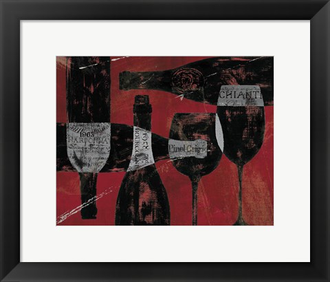 Framed Wine Selection III Red Print