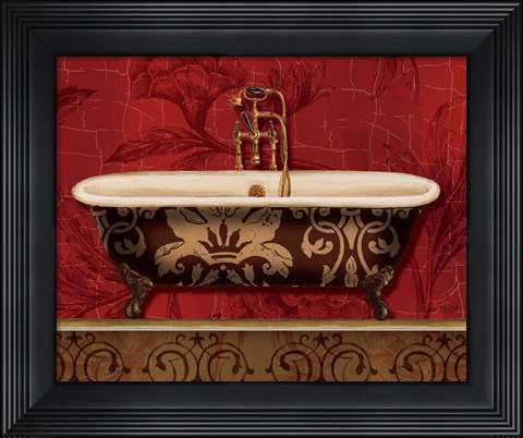 Framed Royal Red Bath I Print