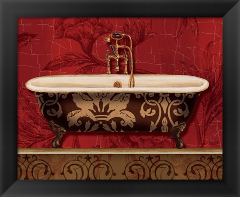 Framed Royal Red Bath I Print