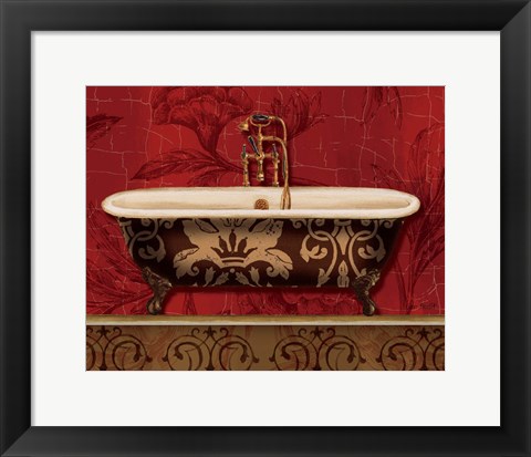 Framed Royal Red Bath I Print