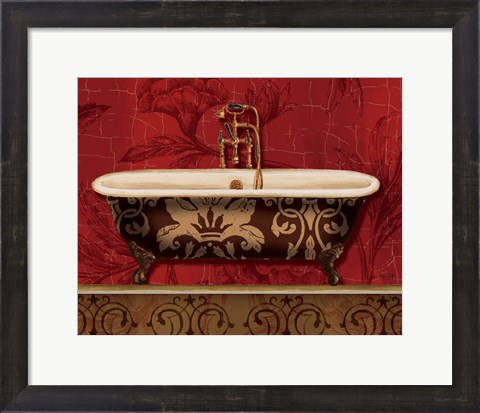 Framed Royal Red Bath I Print