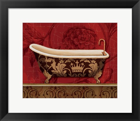 Framed Royal Red Bath II Print