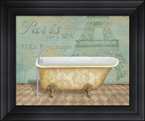 Framed Voyage Romantique Bath I Print