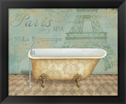 Framed Voyage Romantique Bath I Print