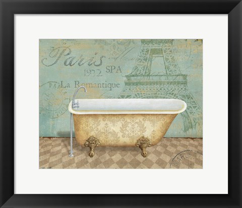 Framed Voyage Romantique Bath I Print