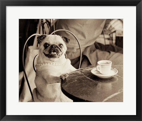 Framed Cafe Pug Print