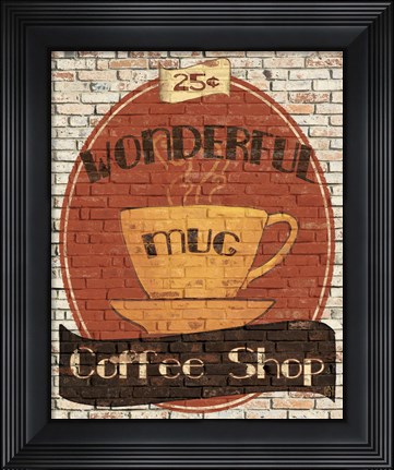 Framed Wonderful Coffee Shop Print