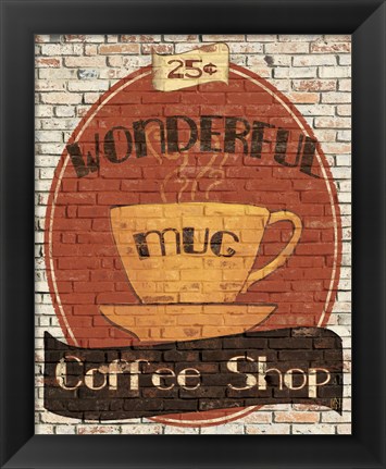 Framed Wonderful Coffee Shop Print