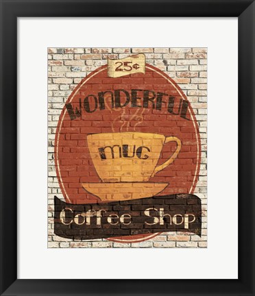 Framed Wonderful Coffee Shop Print