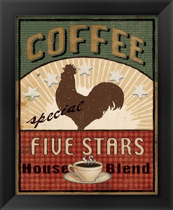 Framed Coffee Blend Label III Print