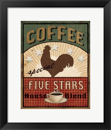 Framed Coffee Blend Label III Print