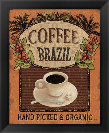 Framed Coffee Blend Label IV Print