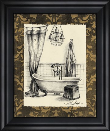 Framed Elegant Bath II Print