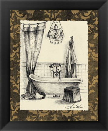 Framed Elegant Bath II Print