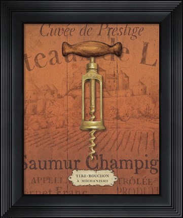 Framed Antique Corkscrew II Red Print