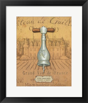 Framed Antique Corkscrew IV Yellow Print