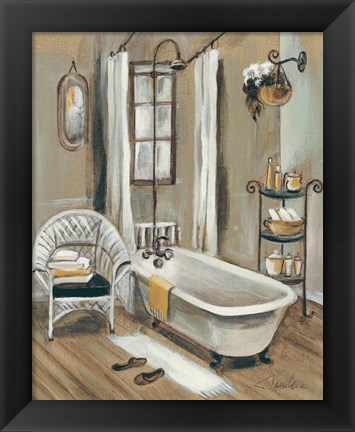 Framed French Bath II Print