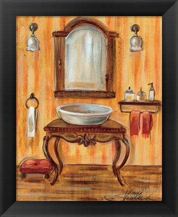 Framed Tuscan Bath II Print