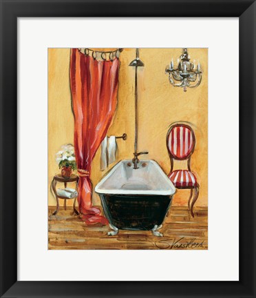 Framed Tuscan Bath III Print