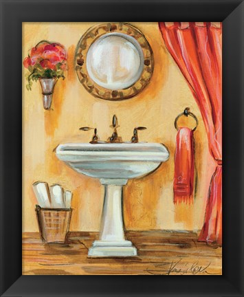 Framed Tuscan Bath IV Print