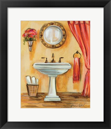 Framed Tuscan Bath IV Print