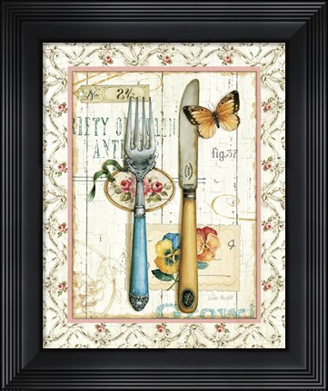 Framed Rose Garden Utensils I Print