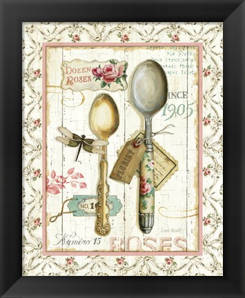 Framed Rose Garden Utensils II Print