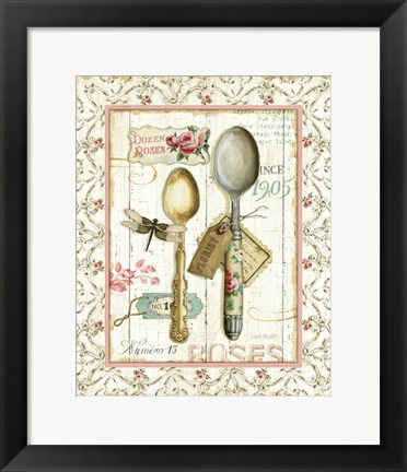 Framed Rose Garden Utensils II Print