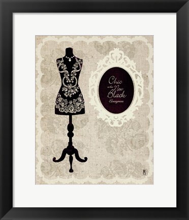 Framed Chic Dress Form I Print