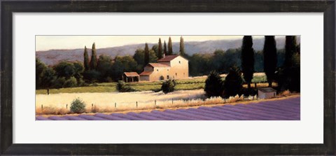 Framed Lavender Fields Panel II Print