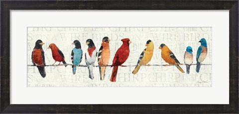 Framed Usual Suspects - Birds on a Wire Print
