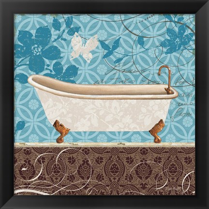 Framed Eco Motif Bath I Print